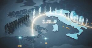 lTALIA su una mappa in versione chiara e scura